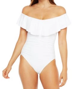 La Blanca Island Goddess Off Shoulder Ruffle One Piece