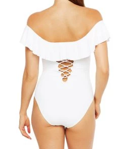 La Blanca Island Goddess Off Shoulder Ruffle One Piece