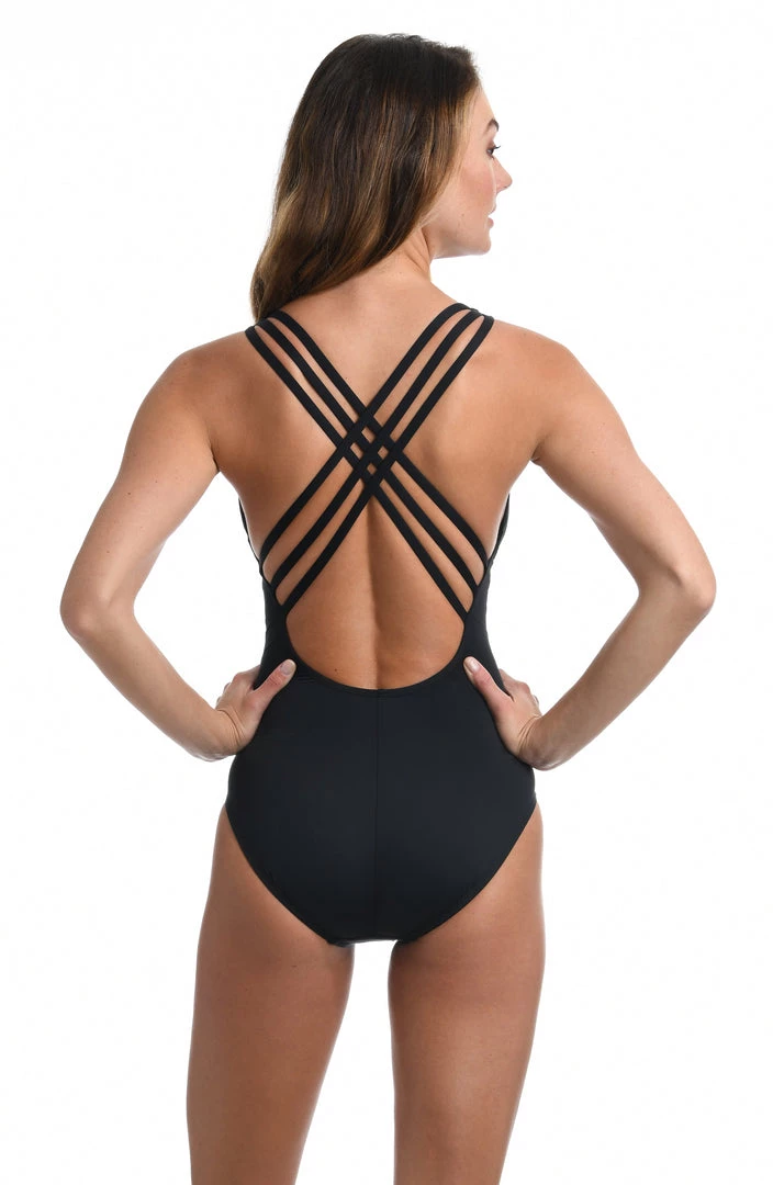 La Blanca One-Piece Island Goddess Multi-Strap Cross-Back One Piece