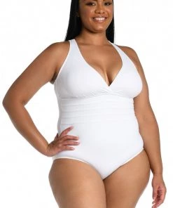 La Blanca Island Goddess Multi-Strap Cross-Back One Piece One-Piece