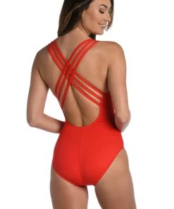 La Blanca One-Piece Island Goddess Multi-Strap Cross-Back One Piece