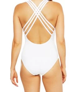 La Blanca Island Goddess Multi-Strap Cross-Back One Piece One-Piece