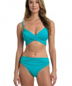 La Blanca Island Goddess Wrap Underwire Push Up Top Tops