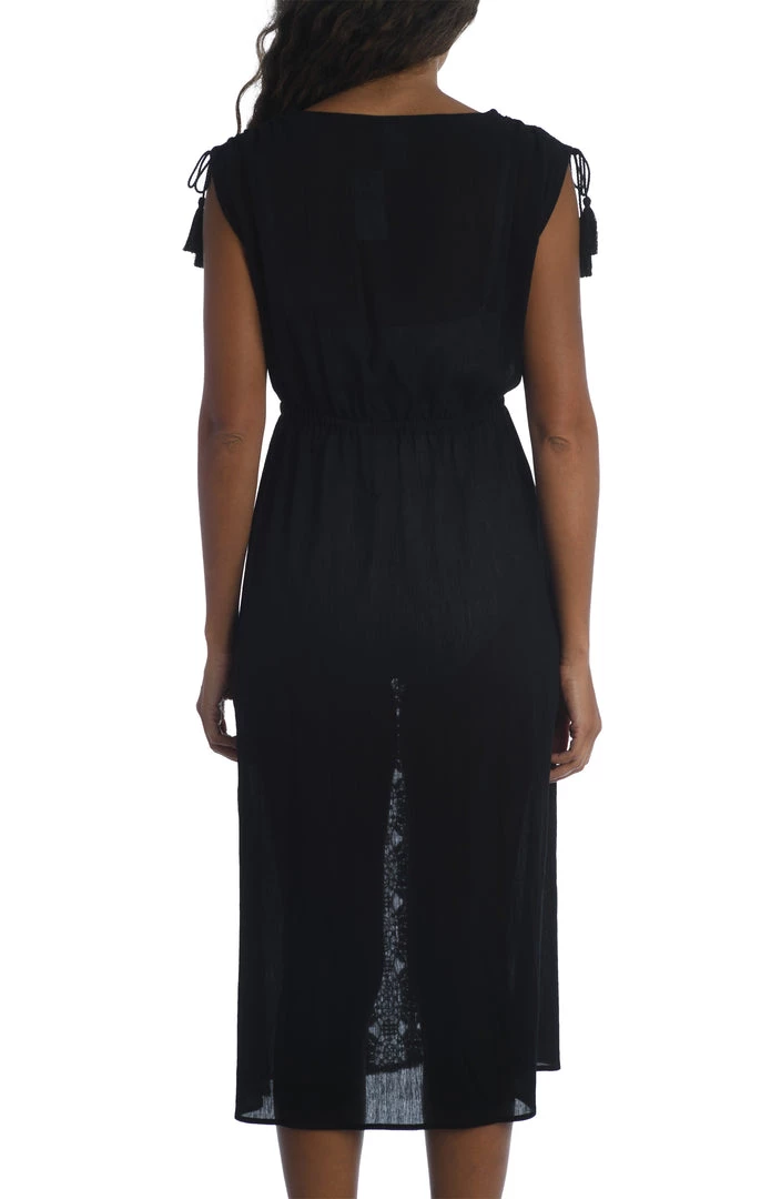 La Blanca Cover Ups Island Fare Tie Front Mid Length Dress