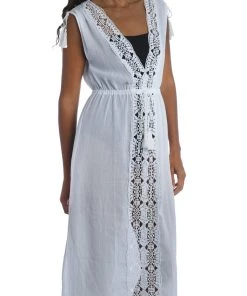 La Blanca Cover Ups Island Fare Tie Front Mid Length Dress