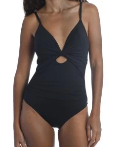 La Blanca Island Goddess Twist Keyhole Push Up One Piece One-Piece