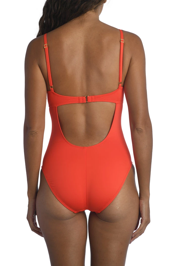 La Blanca Island Goddess Twist Keyhole Push Up One Piece One-Piece