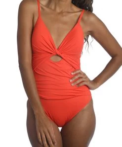 La Blanca Island Goddess Twist Keyhole Push Up One Piece One-Piece