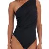 La Blanca Island Goddess Shirred One Shoulder One Piece
