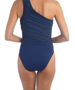 La Blanca Island Goddess Shirred One Shoulder One Piece