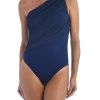 La Blanca Island Goddess Shirred One Shoulder One Piece