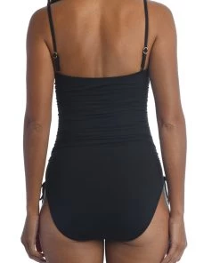 La Blanca One-Piece Island Goddess Bandeau Cinch Side One Piece