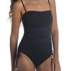 La Blanca One-Piece Island Goddess Bandeau Cinch Side One Piece
