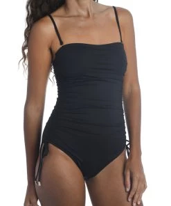 La Blanca One-Piece Island Goddess Bandeau Cinch Side One Piece
