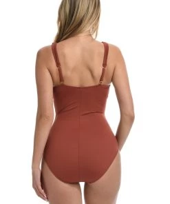 La Blanca Island Goddess Ruffle Surplice One Piece