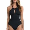La Blanca Island Goddess High Neck Keyhole One Piece