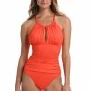 La Blanca Island Goddess High Neck Keyhole One Piece