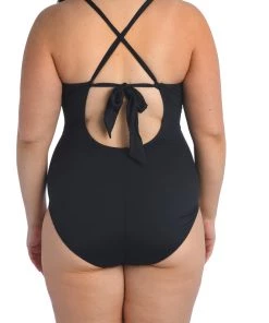 La Blanca Island Goddess High Neck Keyhole One Piece