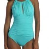 La Blanca Island Goddess High Neck Keyhole One Piece