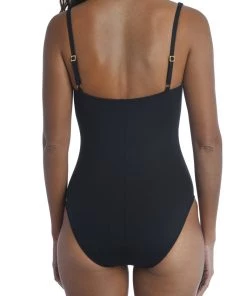 La Blanca Island Goddess Twist Shirred One Piece One-Piece