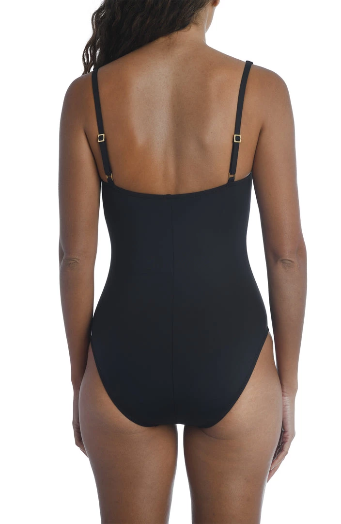La Blanca Island Goddess Twist Shirred One Piece One-Piece