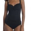 La Blanca Island Goddess Twist Bandeau Shirred Tankini Top