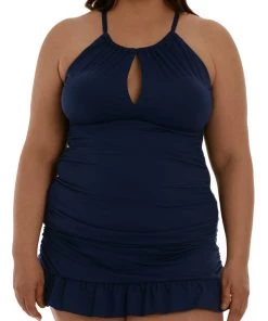 La Blanca Island Goddess High Neck Keyhole Tankini Top Tops