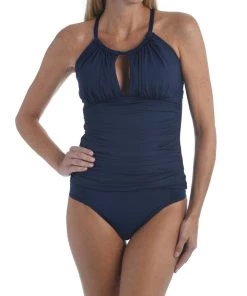 La Blanca Island Goddess High Neck Keyhole Tankini Top Tops