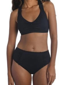 La Blanca Island Goddess Shirred Strap Cross Back Top Tops