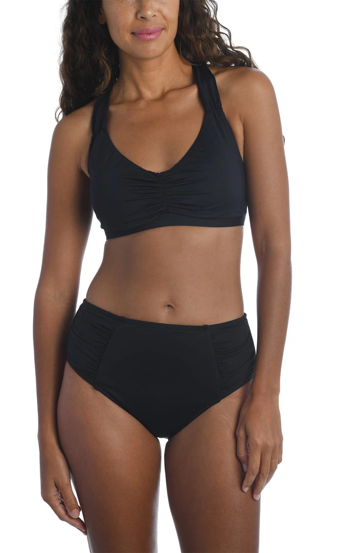 La Blanca Island Goddess Shirred Strap Cross Back Top Tops