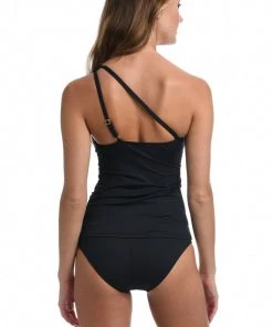 La Blanca Tops Island Goddess One Shoulder Keyhole Tankini Top