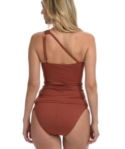 La Blanca Island Goddess One Shoulder Keyhole Tankini Top