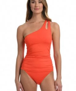 La Blanca Tops Island Goddess One Shoulder Keyhole Tankini Top