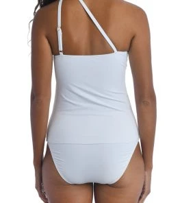 La Blanca Tops Island Goddess One Shoulder Keyhole Tankini Top