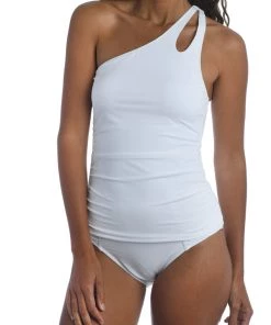 La Blanca Tops Island Goddess One Shoulder Keyhole Tankini Top