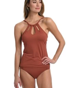 La Blanca Island Goddess Keyhole Tankini Top Tops
