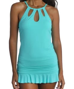 La Blanca Tops Island Goddess Keyhole Tankini Top