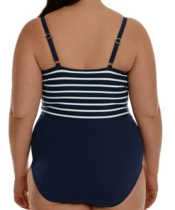 La Blanca Capri Stripe Plunge One Piece