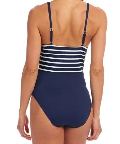 La Blanca Capri Stripe Plunge One Piece