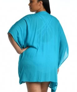 La Blanca Cover Ups Capri Lace Front Caftan Dress