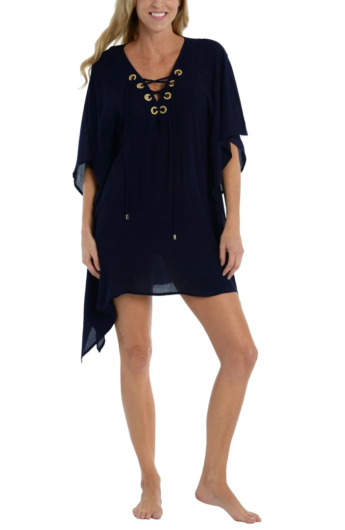 La Blanca Capri Lace Front Caftan Dress Cover Ups