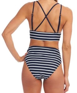 La Blanca Capri Stripe Strappy Back Midkini Top