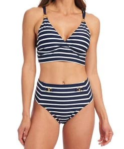 La Blanca Capri Stripe Strappy Back Midkini Top