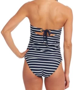 La Blanca Capri Stripe Bandeau Tankini Top