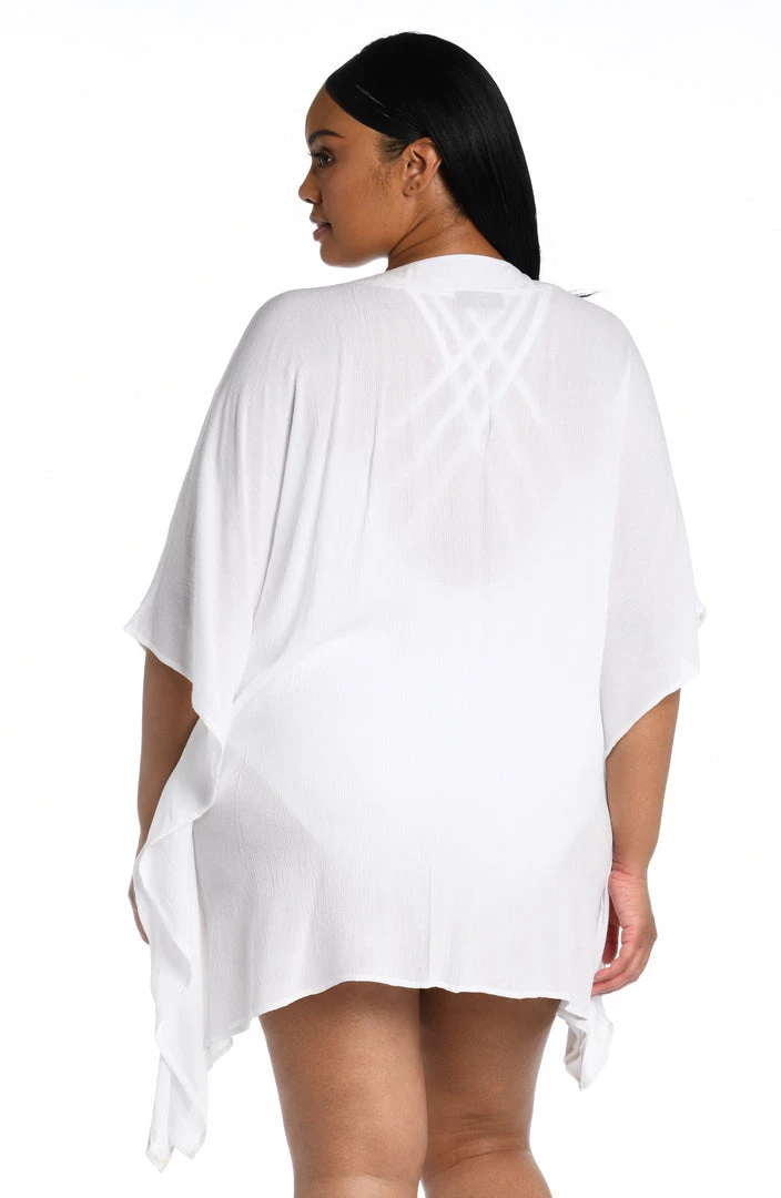 La Blanca Cover Ups Capri Lace Front Caftan Dress