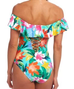 La Blanca Tropea Breeze Off Shoulder Ruffle One Piece