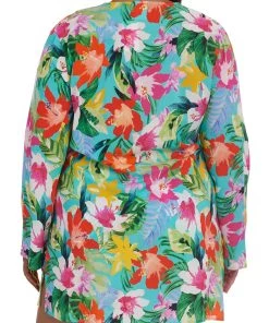 La Blanca Tropea Breeze Lace Up Tunic Cover Ups