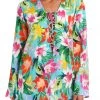 La Blanca Tropea Breeze Lace Up Tunic Cover Ups