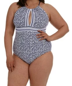 La Blanca Apulia Mix High Neck Keyhole One Piece One-Piece