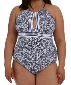 La Blanca Apulia Mix High Neck Keyhole One Piece One-Piece